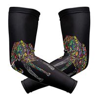 WXLIFE Floral Flower Animal Elephant Sun Uv Protection Sport Arm Sleeves for Men Women Kids Running Basketball Cycling Arm Warmer Sleeves 1 Pair