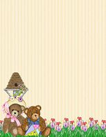 Teddy Bears & Bee Hive Stationery Printer Paper 26 Sheets