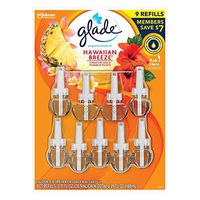 Glade Hawaiin Limited Edition PlugIns Scented Oils Refills 25% More 8 Ct-Hawaiian Breeze, Yellow - Pack 2
