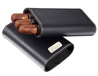 Personalized Black Leather & Stainless Steel Visol Cigar Case