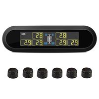 B-Qtech Wireless Solar Power TPMS Tire Pressure Monitoring System RV Truck TPMS with 6 Sensors for Car RV Truck Tow Motorhome Travel Trailer's Pressure and Temperature (RV TPMS)
