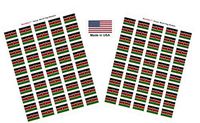 Made in USA! 100 Country Flag 1.5" x 1" Self Adhesive World Flag Scrapbook Stickers, Two Sheets of 50, 100 International Sticker Decal Flags Total (Kenya)