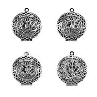 Dandan DIY 4pcs Round Hummingbird 2018 2019 2020 Assorted Styles Hollow Diffuser Locket Alloy Cage Perfume Essential Oil Aromatherapy Diffuser Charms Pendant Craft Diffusion Ball
