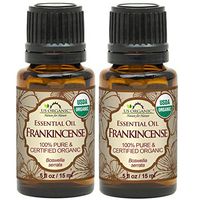 US Organic 100% Pure Frankincense Essential Oil - USDA Certified Organic - 15 ml Pack of 2, Improved caps and droppers, Use Topically or in Diffuser, Perfect for Aging Skin, Suitable for All Skin Type