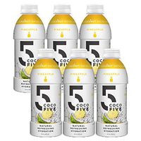 COCO5 Clean Sports Hydration Pineapple Flavor | 100% Natural | 50% Less Sugar | Nothing Artificial | Non-GMO | Gluten Free | Developed by Pro Trainers for Pro Athletes | 16.9 OZ (Pack - 6)