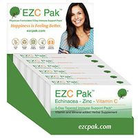 EZC Pak 5-Day Immune System Booster for Cold and Flu Relief (Pack of 6) - Echinacea, Zinc, and Vitamin C, Physician Directed 5-Day Tapered Immune Support Dose Pack