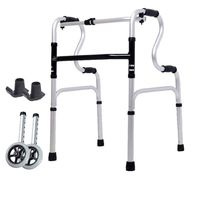 Luckya Rollators Wheeled Walker Four-Legged Stick for The Elderly Disabled Walker Aluminum Double Armrest 46cm×52cm×74cm Non-Slip Walking Stick with Hospital