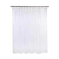 AmazerBath Plastic Shower Curtain, 72" W x 65" H EVA 8G Thick Bathroom Shower Curtains No Smell with Heavy Duty Clear Stones and 12 Rust-Resistant Grommet Holes-Clear