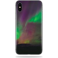 MightySkins Skin Compatible with Apple iPhone Xs - Aurora Borealis | Protective, Durable, and Unique Vinyl Decal wrap Cover | Easy to Apply, Remove, and Change Styles | Made in The USA