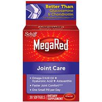 MegaRed Joint Care, 30 softgels - Omega 3 Krill Oil, Hyaluronic Acid and Astaxanthin Supplement (Pack of 2)  