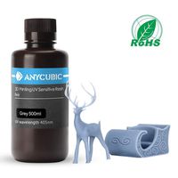 ANYCUBIC 3D Printer Resin, 405nm SLA UV-Curing Resin with High Precision and Quick Curing & Excellent Fluidity for LCD 3D Printing - 500ML/Grey