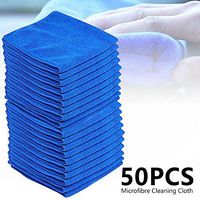Scorpiuse 50 Pack Microfiber Cleaning Cloths Ultra Absorbent Microfiber Cleaning Cloths for Camera, Lens, Eyeglass, Glass, Phone,Computer Screen and Other Delicate Surface (10x10, Blue)