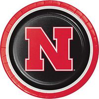 Club Pack of 96 NCAA University of Nebraska Disposable Premium Strength Paper Dinner Plates 9"