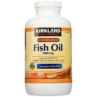 Kirkland Signature Natural Fish Oil Concentrate with Omega-3 Fatty Acids, 400 Softgels, 1000mg , Pack of 3