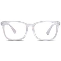 SOJOS Blue Light Blocking Glasses Square Eyeglasses Frame Anti Blue Ray Computer Game Glasses for Women Men Crazy Work SJ5028 with Transparent Frame/Anti-Blue Light Lens