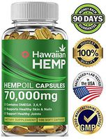 Premium Hawaiian Hemp Oil Capsules - 70,000 MG Per Bottle - Natural Pain, Stress & Anxiety Relief - Joints & Bones - Sleep & Mood Support - Maximum Value - Rich in Omega 3, 6, 9
