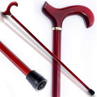 Gift-Walking Stick Walking Cane: Ambidextrous Unisex Mahogany-Stained Eucalyptus All-Wood Cane with Supportive Curved Handle and Balance Bottom Tip