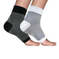 HLFaith 2 Pair Men Women Compression Socks Ankle Support Sleeves,Arch Support,for Sprained Ankle, Sport Plantar Fasciitis (L/XL)