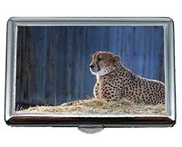 Cigarette Case/Box/Holder,Zoo Leopard cat Stainless Steel Card Holder Card Case Excellent Design for Men and Women