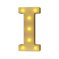 YOUZONE LED Marquee Letters LED Letter Lights Alphabet Light Up Sign Decoration Letters A - Z Symbol & for Wedding Birthday Party Battery Powered Christmas Lamp Night Light Home Bar Decoration (I)