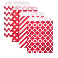 KEYYOOMY 200 Pcs Candy Buffet Bags Small Paper Treat Bags (Red, 5 inch X 7 inch)