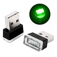 Rumfo 2Pcs USB LED Atmosphere Light Car Interior Ambient Lamp for All Automotive Night Decorative Lighting (Green)