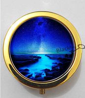 BlackKey Color Blue and Black Line Patten 3-Compartment Decorative Pocket Gift Box Case Organizer for Pill, Color 2 -547