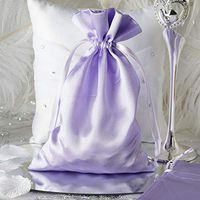 Tableclothsfactory 60PCS Lavender Satin Gift Bag Drawstring Pouch Wedding Favors Bridal Shower Jewelry Bags - 6"x 9"