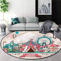 RUGSMAT Circus Modern Vintage Rugs,Circus Flat Balloons Non-Slip No-Shedding Kitchen Soft Floor Mat Diameter-39