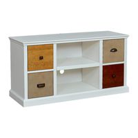 Ravenna Home Classic Solid Wood Media Center, 47"W, White