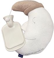 Happy Lily 500ml Classic Rubber Hot Water Bottle with 1 Cute Moon Cover, White, Hot & Cold Therapies, Great for Pain Relief/ hot heat- Best Gift for Christmas