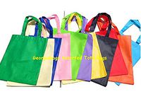 BRIGHT COLOR PARTY FAVOR BAGS, ASSORTED COLOR GIFT BAGS, Eco Friendly Promotional Tote Bags- Cheap Non-Woven Tote Bags, (12, MIX)