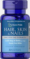 Puritan's Pride Hair, Skin & Nails One Per Day Formula-30 Softgels
