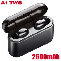 Bluetooth Earbuds, Wireless in-Ear Headphone Stereo Earpiece Earphone, Noise Canceling Mic, IPX5 Waterproof, Touch Control 2600mAh Charging Case for iPhone 11 XR X 8 8plus 7 and Android (A1-Black)