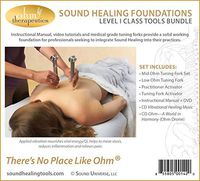 Ohm Therapeutics Sound Healing Foundations for Healthcare Professionals (2X 136.1 Hz + 1x 68.05 Hz Tuning Forks, Activators, Instructional Manual, Bonus Charts)
