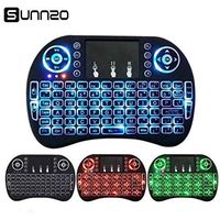 Calvas RGB Mini Wireless Keyboard Air Mouse USB Keyboard Remote Control Lighting Touchpad For Xiaomi mi box Android TV Box A95X X96 - (Color: English)
