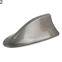 Grebest Car Shark Fin Antenna External Modified Antenna Car Exterior Roof Shark Fin Adhesive Sticker Antenna FM/AM Signal Radio Aerial - Grey