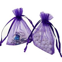Organza Bags 100pcs 4 x 6 Inch Gift Bags Organza Drawstring Pouch Jewelry Party Wedding Favor Party Festival Gift Bags Candy Bags (Purple)