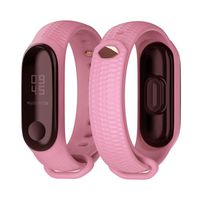 Mijobs Compatible Xiaomi Mi Band 3, Soft Silicone Replacement Bands Breathable Soft Strap Bracelet Accessories Compatible Xiaomi Mi Band 4 Smart Watch Bracelet Wristband with Clasp (Light Pink)