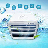Personal Air Cooler with Water Tank and 3 Fan Speed, Table Fan,Portable Fan, Mini Fan, Office, Home, USB. Box Fan, Cooling Fan, Desktop Fan (White)