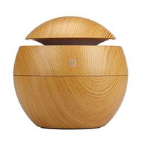Elevin(TM) Air Humidifier Aroma Diffuser Purifier All In One Wood Grain 300ml 500ml USB 7 Color Changing LED Night Light Ultrasonic Aromatherapy Oil Diffuser Cool Mist Humidifiers (130ml, G Yellow)