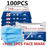 10PACK 75% Alcohol Prep Pads - 100PCS Disinfectant Cotton Slices Gauze Pads Individually Wrapped Swap Pad Wet Wipe