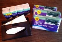 Halsa Car Case Visor with 3 Ply Tissue Wipes-3 Packs in a Bag 3 Bags and 8-pack Facial Tissue