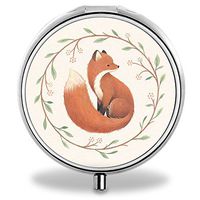 IMLONE Pill Organizer, Customized Little Brown Fox Pill Boxes with 3 Components for Purse