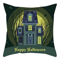 Bosji (45 x 45cm) Throw Pillowcase,Happy Halloween Decoration Pumpkin Skull Pillow Case Holiday Home Decor Cloth Printed Zipper Cushion Pillow Covers