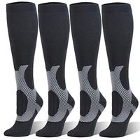 Compression Socks Men & Women 20-25mmHg - 4 Pairs for Athletic, Travel, Running, Marathon, Medical, Nurses, Flight