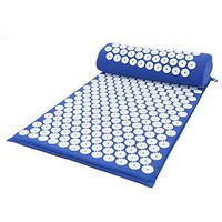 Xuan Yu Massage Wellness Therapy Massage Mat Shakti Mat Acupressure Relieve Back Body Pain Spike Mat Acupressure Mat for Massage Yoga Mat with Pillow (Color : Dark Blue)