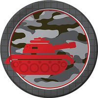 Creative Converting 8 Count Operation Camo Sturdy Style Paper Lunch Plates, 7", Gray