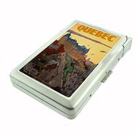 Perfection In Style Metal Cigarette Case with Built in Lighter Vintage Canada Design 008