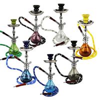 Elite by Badshah - All in one Premium 17” Inch Handblown Glass Bliss Hookah kit – Includes 1 Glass vase, 1 Shaft, 1 Down-stem, 1 Hoses, 1 Bowl, Grommets, Charcoal Tongs – Hookah Made Easy!